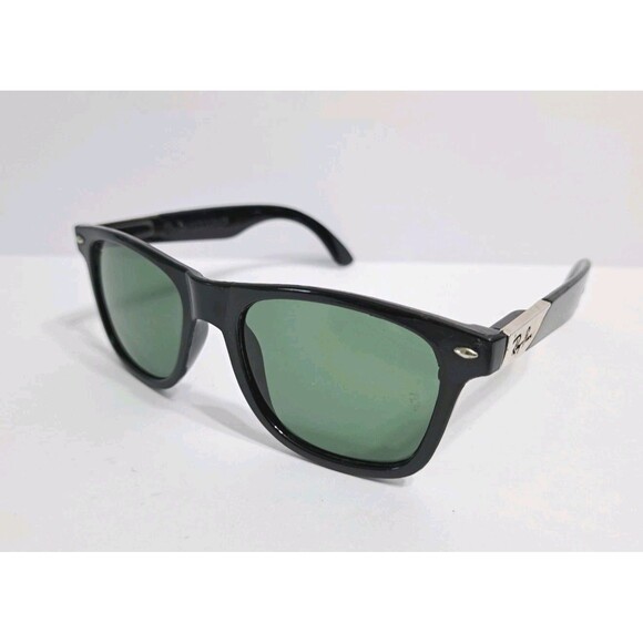 Ray Ban Wayfarer Classic Gloss Frame Sunglasses Black Green Shades Polarized - Picture 2 of 8